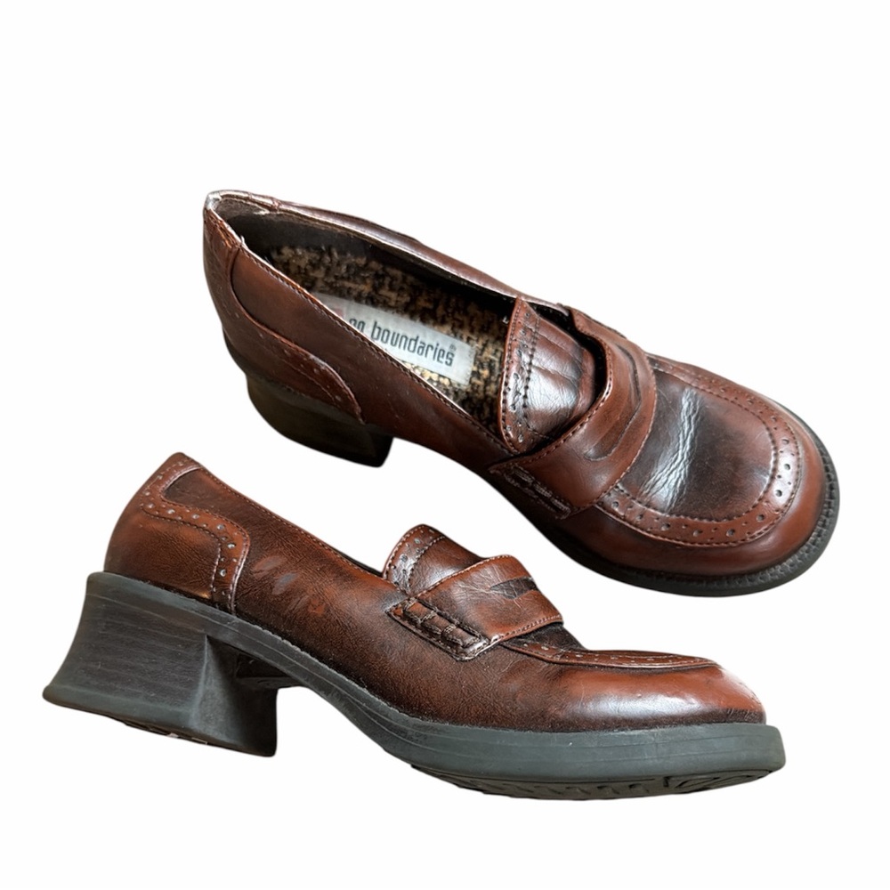 Vintage Y2K no boundaries brown chunky loafers